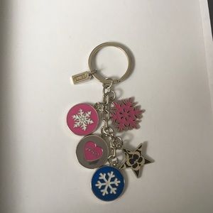 COACH Multi Snowflake Stars Mix Charm Keychain KEY Ring